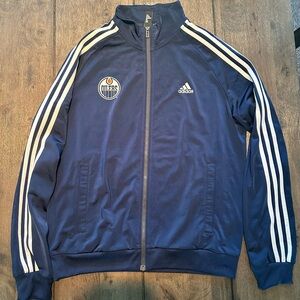 Adidas Edmonton Oilers Full Zip Track Jacket Mens Size Medium